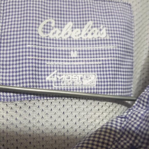 Cabela's Top, Plaid Shirt, Blue, White, Medium, Casual - Picture 4 of 6
